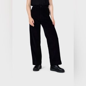 Hache Black Wide Leg Corduroy Pants